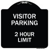 Signmission Visitor Parking Visitor Parking 2 Hour Limit Heavy-Gauge Aluminum Sign, 18" x 18", BW-1818-22729 A-DES-BW-1818-22729